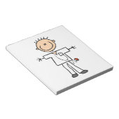 Man Stick Figuur verpleegster Notitieblok (Schuin)