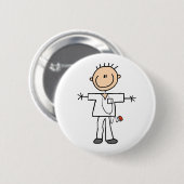 Man Stick Figuur verpleegster Ronde Button 5,7 Cm (Voorkant /achterkant)