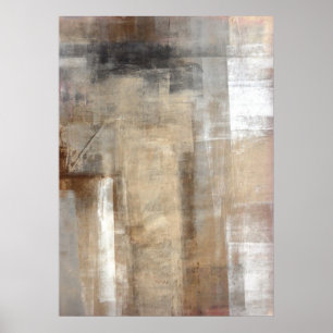 'Man stijl' Bruin en beige Abstract kunstPoster Poster