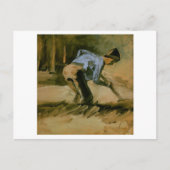 Man Stooping met Stick of Spade, Vincent van Gogh Briefkaart (Voorkant)