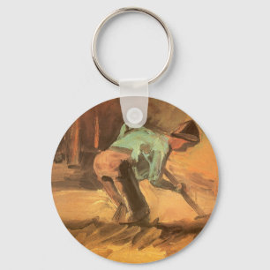 Man Stooping met Stick of Spade, Vincent van Gogh Sleutelhanger