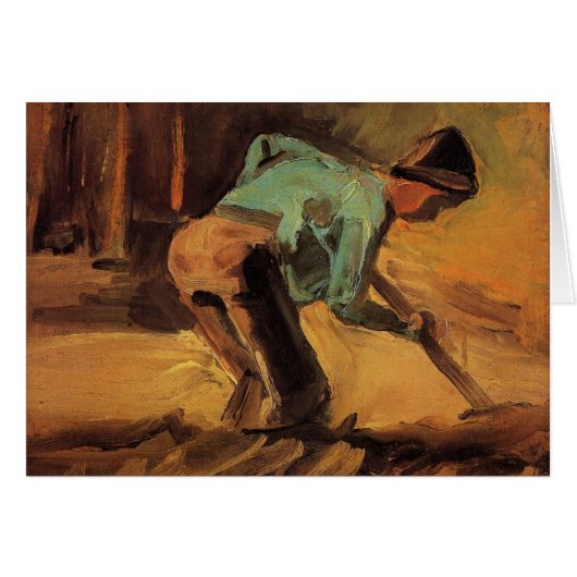 Man Stooping with Spade de Vincent van Gogh Card (Devant horizontal)