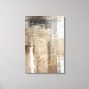 'Man Style' Beige en Bruine Abstracte Kunst Canvas Afdruk