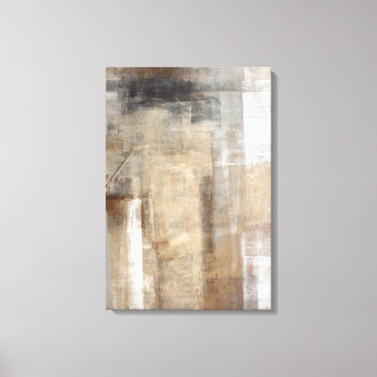 'Man Style' Beige en Bruine Abstracte Kunst Canvas Afdruk (Voorkant)