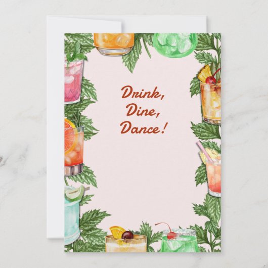 Man Summer Backyard Cocktail 60ste Verjaardagsfees Kaart (Achterkant)