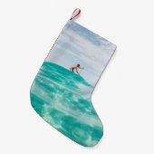 Man surfen kleine kerstsok (Voorkant (Hangend))