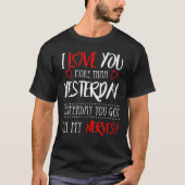 Man T-shirt met Valentijn Fun Sentence. (Voorkant)