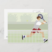 Man tennis 2 briefkaart (Voorkant / Achterkant)