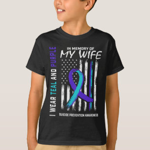 Man ter nagedachtenis aan vrouw zelfmoord preventi t-shirt