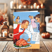  Man Thanksgiving Turkije Feestdagen Kaart