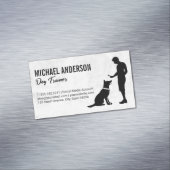 Man training Dog Magnetisch Visitekaartje (Voorbeeld)