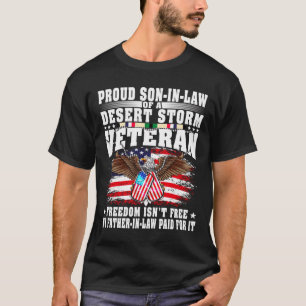 Man Trots Schoonzoon Van Desert Storm Veteraan Dom T-shirt