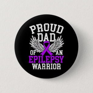 Man Trots Vader Van Een Epilepsie Krijger Epilepsi Ronde Button 5,7 Cm