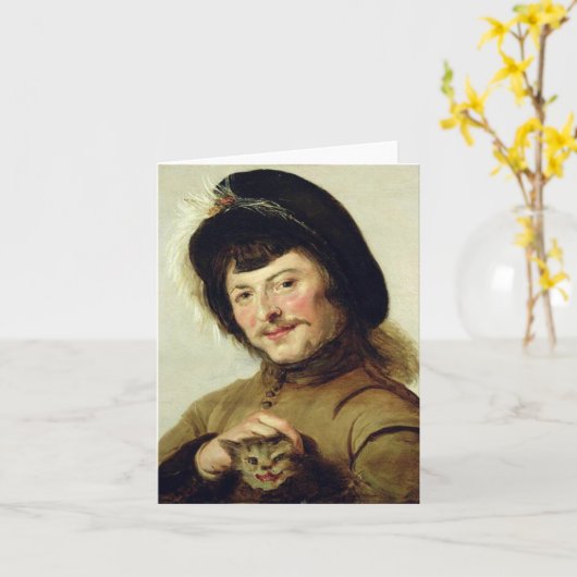 Man Tugging Kitten's Oar door Judith Jans Leyster Kaart (Gele Bloem)