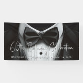 Man Tuxedo Verjaardagsfeest Banner (Horizontaal)