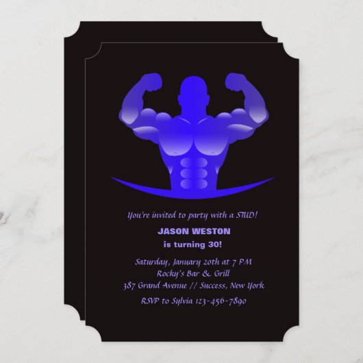 Man Uitnodiging (Voorkant / Achterkant)