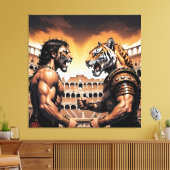 MAN V BEEST CANVAS AFDRUK (Insitu (Woonkamer))