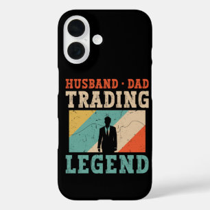 Man Vader Handel Retro, Daghandelaar Aandelenmarkt iPhone 16 Hoesje