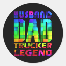 Man vader trucker legende voor vader vaderdag ronde sticker