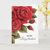 Man Valentijnsdag Liefde Rode Rozen Kaart (Gele Bloem)