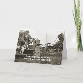 man van 1890 W/JACK RUSSELL TERRIER DOGS PHOTO Kaart