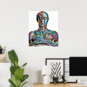 Man van de anatomie Kleurrijke Abstracte kunst Poster (Thuiskantoor)