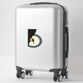 Man van de bergbeklimming in het nachtsilhouet sticker (Koffer)