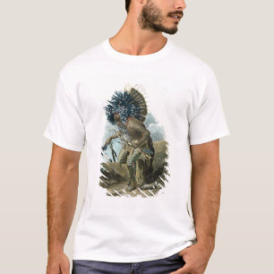 Man van de Mandanijnse stam in het kostuum van T-shirt