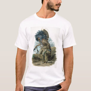Man van de Mandanijnse stam in het kostuum van T-shirt