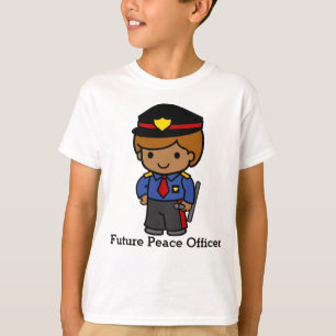 Man van de politie belasten met wapenstok t-shirt