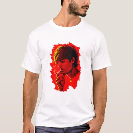 man van de roker t-shirt (Voorkant)