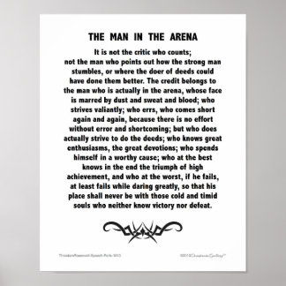 Man van de tattoo in arena poster