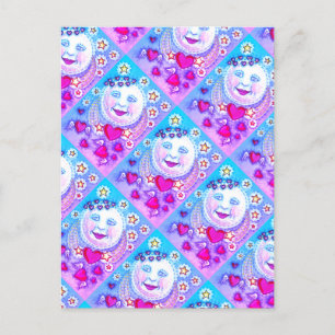 MAN VAN DE valentijn IN DE MOON, ZEER VEELEMATIGE  Feestdagenkaart