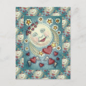 MAN VAN DE valentijn IN DE MOON, ZEER VEELEMATIGE Feestdagenkaart (Voorkant)