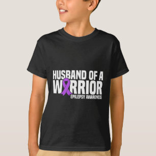 Man van een krijger Paarse lint epilepsie waren T-shirt