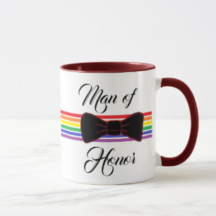 Man van Eer Bourgondië Bow Stropdas Koffie Mok
