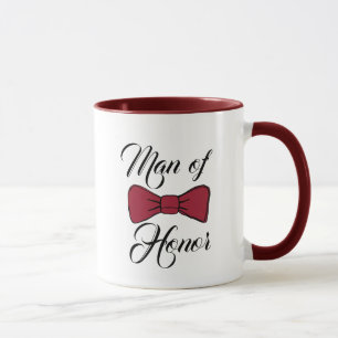 Man van Eer Bourgondië Bow Stropdas Koffie Mok