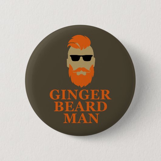 man van gemberbaard ronde button 5,7 cm (Voorkant)