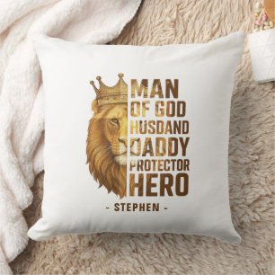 Man van God Lion Crown Design - Man, papa Kussen