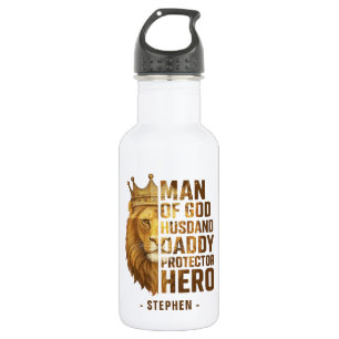 Man van God Lion Crown Design - Man, papa Waterfles