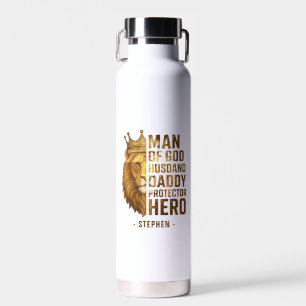 Man van God Lion Crown Design - Man, papa Waterfles