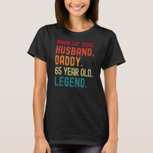 Man van God Man Papa Funny 65th Verjaardag Vintage T-shirt