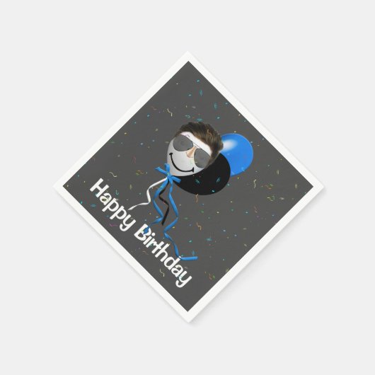 Man van het Birthday-feest op de ballon Servet (Hoek)