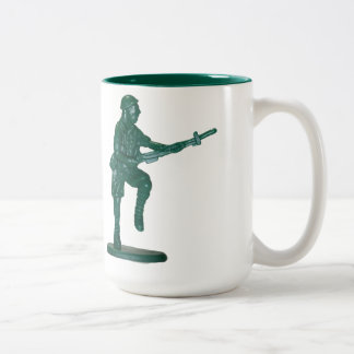 Man van het Groene Kunststofleger Tweekleurige Koffiemok