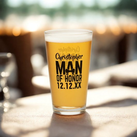 Man van Honor Glass Tumbler voor bruiloft