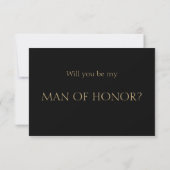 Man van Honor Groom's Voorstel Note Kaart (Achterkant)