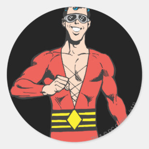 Man van kunststof ronde sticker