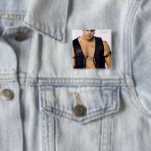 Man van leder vierkante button 5,1 cm (In situ)