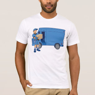 Man van levering en bestelwagen t-shirt