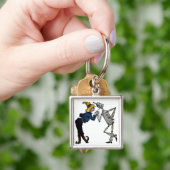 Man van pees en tin sleutelhanger (Hand)